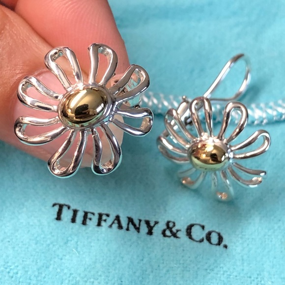 Tiffany & Co. Jewelry Tiffany Co Rare Vintage 8k 75 925 Daisy Ear Clip Earrings Poshmark